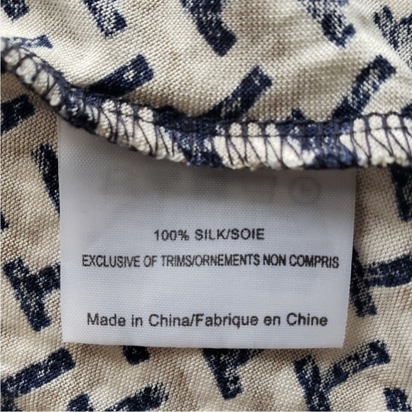 Tory Burch T Women's Size Small Long Sleeve Silk Blouse Logo Signature Design - Picture 9 of 11